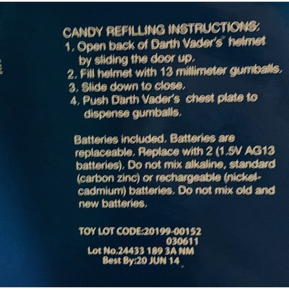 Star Wars Darth Vader Candy Gumball Dispenser Galerie Toy Sounds NIB Lights - Picture 5 of 8